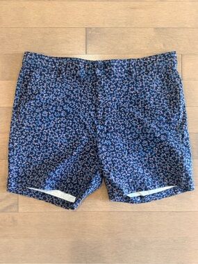 TNL Floral Print Stretch Shorts Blue Purple Size 36
